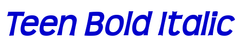Teen Bold Italic フォント